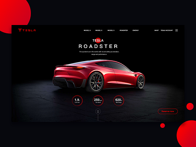 Tesla Roadster WEB web、ui