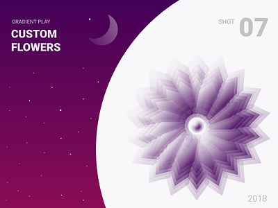 Custom Gradient Flower : Version 2 calendar cool design flowers gradient modern moon night sky sun