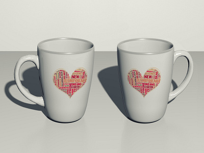3D Coffee Mug Design - Behance Project 3d behance project coffee design dribbler graphic design heart illustration maya mug mug design mug mockup red typography white