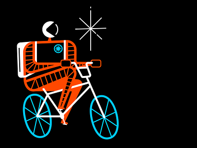 Astro Cyclist astronaut bike cosmic cyclist illustration stars vector
