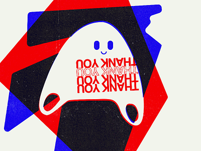 GHOSTED character ghost ghostbusters illustration overprint plastic bag risograph thank you thanks