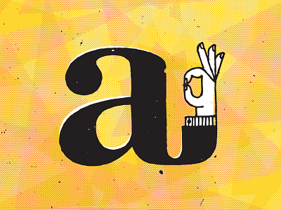 A.O.K. a aok hand illustration letter ok screenprint typography