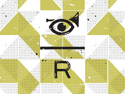 Reveille bugle eyeball geometric halftone letterpress pattern print typography