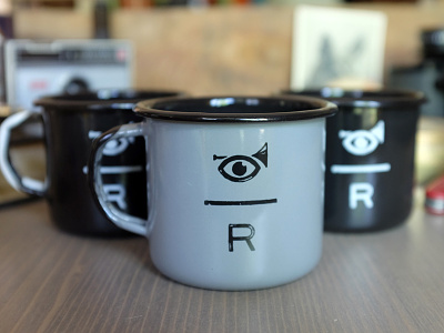Reveille Mugs bugle cups enamel enamelware eyeball mugs reveille