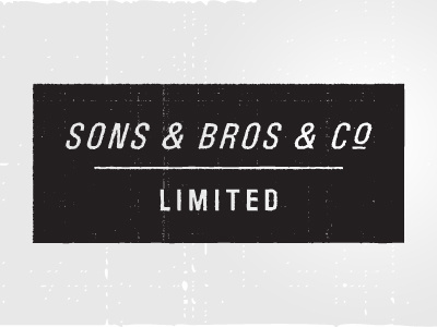 Sons & Bros & Co (Ltd.) ampersand blackwhite bros company dumptruck limited logo signage sons type vintage