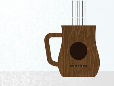 Coffeehouse coffee guitar house mug music steam strings wood