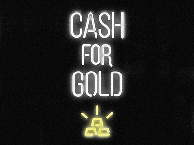 Cash for Gold cash gold neon sign tube typography