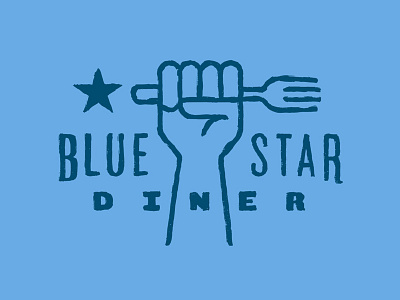 Blue Star Diner calgary diner food fork illustration tshirt