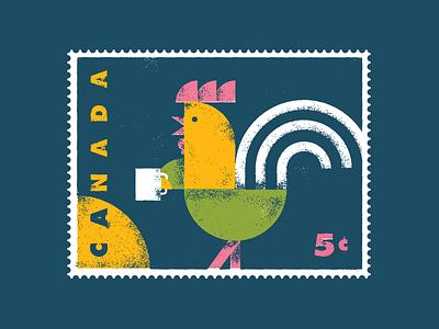 Uppercase Stamp Design canada chicken design illustration morning rooster uppercase