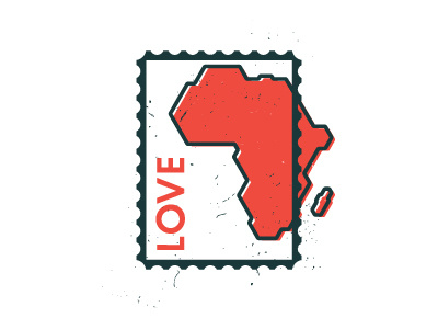 Love for Africa - Revised africa futura love postage stamp texture