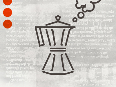 Espresso coffee espresso illustration newsprint red circles steam