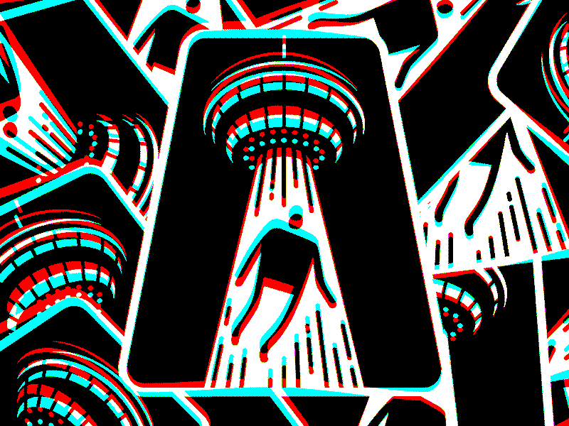 Abduction Glitch abduction aliens calgary gif glitch space needle tower yyc