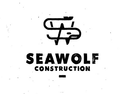 Seawolf construction logo monogram orca seawolf texture type whale