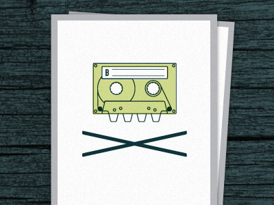 Mixtape Pirate b sides cassette mixtape music pirate postcard screen print screenprint tape