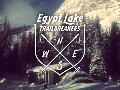 Egypt Lake Trailbreakers alberta badge canada compass highway hiking logo man stuff mountains poles the great outdoors