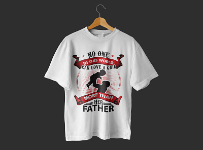 Father Daughter Love T- Shirt Design custom t shirt design graphic design illustration tshi tshirt design