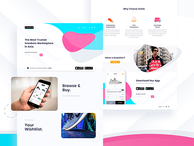 Sneakers Shop Landing Page - Grails grails landing page landing page design landing ui one page sneaker shop sneakers sneakers web ui design web website