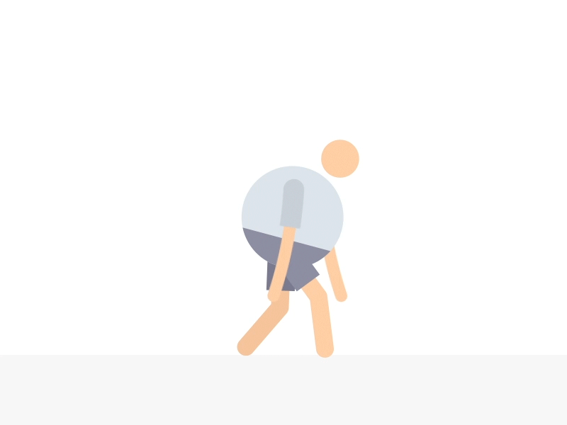 Sad - tired walk 2d after effects animacion animation mograph motion vector