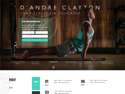 D'Andre Clayton | Yoga Teacher & Educator branding mockup design web web design yoga yoga pose yoga teacher
