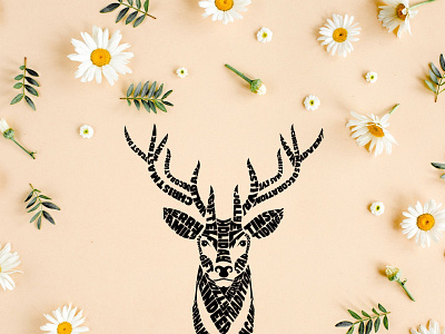 Deer Typography | logo | Typography t-shirt | wall art