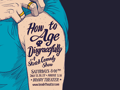 How to Age Disgracefully, Step 4: Putting it all together handdrawn illustrator lettering poster script tattoo