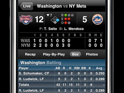 AP Sports: Baseball boxscore baseball dashboard ios iphone sports web