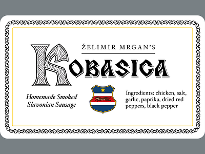 Kobasica label food label product