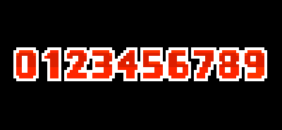 Countdown font 8bit game numbers pixel retro