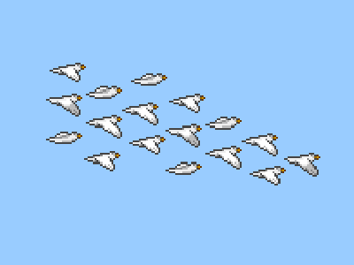 Birds 8bit pixel retro