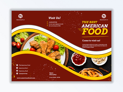 Brochure American Food branding graphic design illustration motion graphics ui ux