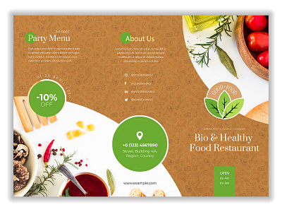 Brochure Bio & Healthy Food Reataurant branding