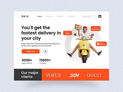 Fruit - Food Delivery Landing Page 🍕 burger cooking delivery eat eating food food and drink food delivery food delivery service food landing page food order foodie fruit home page interface landing page pizza restudent uiux website design