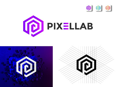 PIXELLAB (P) LOGO DESIGN branding logo design graphic design logo logo creative logo pixellab logo type modren logo p letter logo design