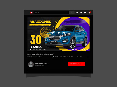 Car YouTube Thumbnail Design branding car thumbnail creative design designer graphic design illustration youtube thumbnail