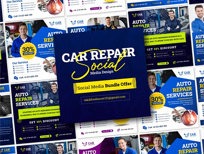 Car Repair Social Media Design branding corporate design creative creative design design designer flyer design graphic design illustration logo motion graphics social media design