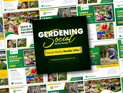 Gardening Social Media Design Bundle branding creative design designer flyer design graphic design illustration logo social media design ux