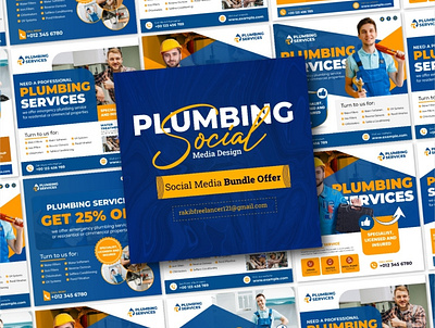 Plumbing Service Social Media Banner branding corporate design creative creative design design designer flyer design graphic design illustration logo social media design vector