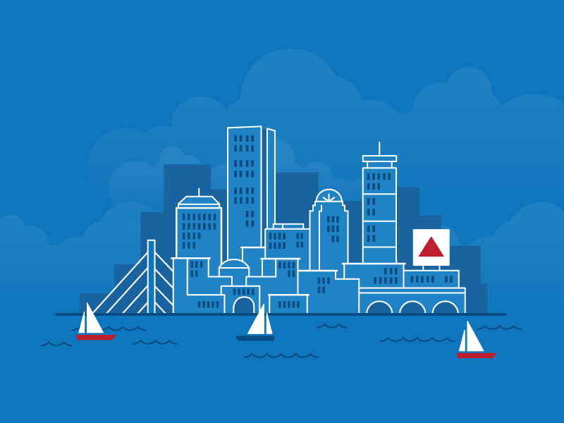 Boston Skyline by Steph Sohn on Dribbble