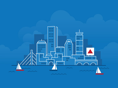 Boston Skyline boston illustration skyline vector