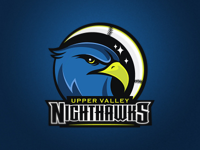 Nighthawks Logo baseball bird hawk logo necbl night nighthawk sports team