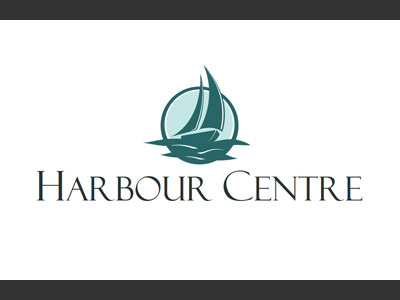 Harbour Centre Logo Concept - 4 blue boat harbour logo modern ocean sail script teal type typography