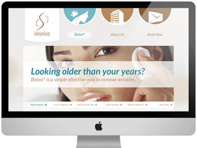 Skin Care Landing Page - Animated blue botox brown landing page skin care slideshow soft