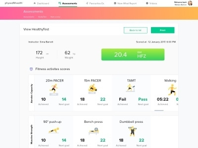 Fitness Assessment report - BMI Enabled