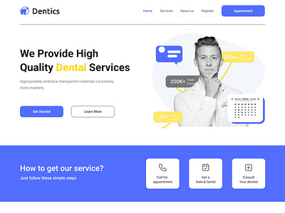 Dental Web Site Design: Landing Page / Home Page UI