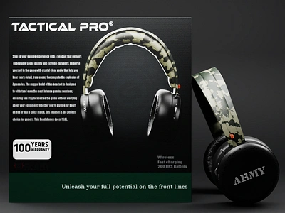 Tactical PRO headset 3d 3dmodelling blender3d branding design marketing packaging photorealism product productdesign realistic render rendering