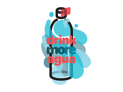 Drink more agua - Charm agua blue bottle cap illustration more orange public service announcement rebound splash stickermule water