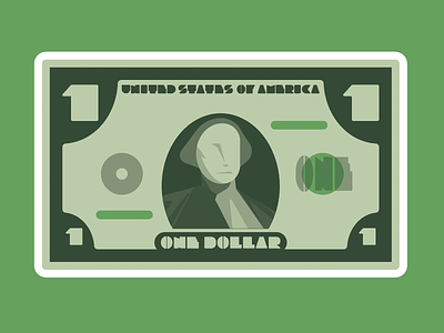 Ol'Bill bill dollar green illustration merica one washington