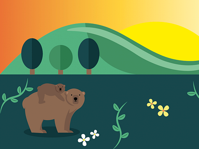 Spring bears design illustration vector