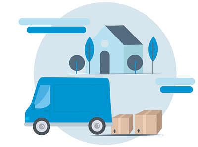 Moving design house illustration moving van vector