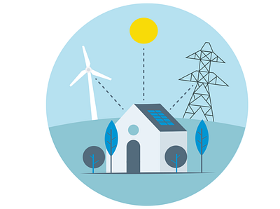 Feed In Tariff feed in tariff home illustration solar panel vector wind turbine